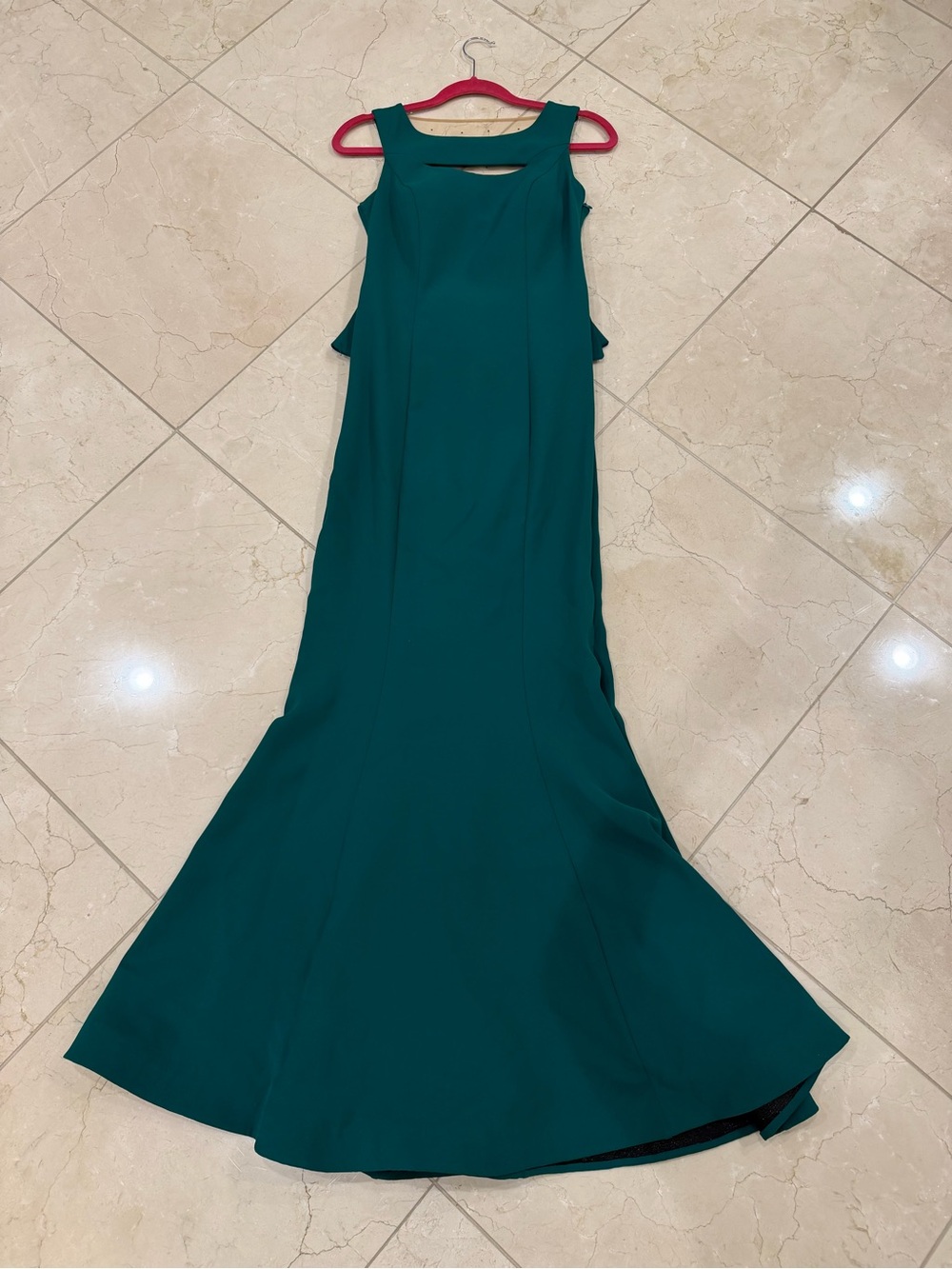 Sleeveless Teal Maxi Dress with Mermaid Hem
